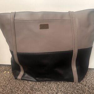 Two-Tone Black and Gray Tote Bag